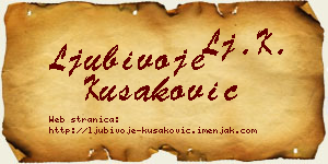 Ljubivoje Kušaković vizit kartica
